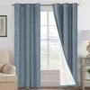 imageHVERSAILTEX Polyester Blackout Curtains 96 Inches Long 100 Absolutely Blackout Elegant Curtains for Bedroom Thermal Insulated Linen Drapes Grommet Curtains with White Liner 2 Panels NaturalStone Blue