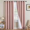 imageHVERSAILTEX Polyester Blackout Curtains 96 Inches Long 100 Absolutely Blackout Elegant Curtains for Bedroom Thermal Insulated Linen Drapes Grommet Curtains with White Liner 2 Panels NaturalHeathered Baby Pink