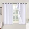 imageHVERSAILTEX Polyester Blackout Curtains 96 Inches Long 100 Absolutely Blackout Elegant Curtains for Bedroom Thermal Insulated Linen Drapes Grommet Curtains with White Liner 2 Panels NaturalBright White