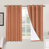 imageHVERSAILTEX Polyester Blackout Curtains 96 Inches Long 100 Absolutely Blackout Elegant Curtains for Bedroom Thermal Insulated Linen Drapes Grommet Curtains with White Liner 2 Panels NaturalOrange