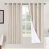 imageHVERSAILTEX Polyester Blackout Curtains 96 Inches Long 100 Absolutely Blackout Elegant Curtains for Bedroom Thermal Insulated Linen Drapes Grommet Curtains with White Liner 2 Panels NaturalNatural