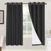imageHVERSAILTEX Polyester Blackout Curtains 96 Inches Long 100 Absolutely Blackout Elegant Curtains for Bedroom Thermal Insulated Linen Drapes Grommet Curtains with White Liner 2 Panels NaturalBlack