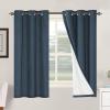 imageHVERSAILTEX Polyester Blackout Curtains 96 Inches Long 100 Absolutely Blackout Elegant Curtains for Bedroom Thermal Insulated Linen Drapes Grommet Curtains with White Liner 2 Panels NaturalNavy