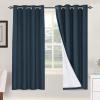 imageHVERSAILTEX Polyester Blackout Curtains 96 Inches Long 100 Absolutely Blackout Elegant Curtains for Bedroom Thermal Insulated Linen Drapes Grommet Curtains with White Liner 2 Panels NaturalNavy