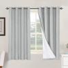 imageHVERSAILTEX Polyester Blackout Curtains 96 Inches Long 100 Absolutely Blackout Elegant Curtains for Bedroom Thermal Insulated Linen Drapes Grommet Curtains with White Liner 2 Panels NaturalGlacier Gray