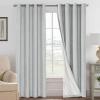 imageHVERSAILTEX Polyester Blackout Curtains 96 Inches Long 100 Absolutely Blackout Elegant Curtains for Bedroom Thermal Insulated Linen Drapes Grommet Curtains with White Liner 2 Panels NaturalGlacier Gray