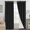 imageHVERSAILTEX Polyester Blackout Curtains 96 Inches Long 100 Absolutely Blackout Elegant Curtains for Bedroom Thermal Insulated Linen Drapes Grommet Curtains with White Liner 2 Panels NaturalBlack