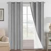 imageHVERSAILTEX Polyester Blackout Curtains 96 Inches Long 100 Absolutely Blackout Elegant Curtains for Bedroom Thermal Insulated Linen Drapes Grommet Curtains with White Liner 2 Panels NaturalDove Gray