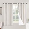imageHVERSAILTEX Polyester Blackout Curtains 96 Inches Long 100 Absolutely Blackout Elegant Curtains for Bedroom Thermal Insulated Linen Drapes Grommet Curtains with White Liner 2 Panels NaturalIvory