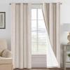 imageHVERSAILTEX Polyester Blackout Curtains 96 Inches Long 100 Absolutely Blackout Elegant Curtains for Bedroom Thermal Insulated Linen Drapes Grommet Curtains with White Liner 2 Panels NaturalNatural