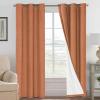 imageHVERSAILTEX Polyester Blackout Curtains 96 Inches Long 100 Absolutely Blackout Elegant Curtains for Bedroom Thermal Insulated Linen Drapes Grommet Curtains with White Liner 2 Panels NaturalOrange