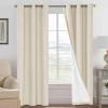 imageHVERSAILTEX Polyester Blackout Curtains 96 Inches Long 100 Absolutely Blackout Elegant Curtains for Bedroom Thermal Insulated Linen Drapes Grommet Curtains with White Liner 2 Panels NaturalBleached Sand