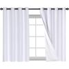 imageHVERSAILTEX Polyester Blackout Curtains 96 Inches Long 100 Absolutely Blackout Elegant Curtains for Bedroom Thermal Insulated Linen Drapes Grommet Curtains with White Liner 2 Panels NaturalBright White