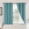 imageHVERSAILTEX Polyester Blackout Curtains 96 Inches Long 100 Absolutely Blackout Elegant Curtains for Bedroom Thermal Insulated Linen Drapes Grommet Curtains with White Liner 2 Panels NaturalTeal