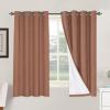imageHVERSAILTEX Polyester Blackout Curtains 96 Inches Long 100 Absolutely Blackout Elegant Curtains for Bedroom Thermal Insulated Linen Drapes Grommet Curtains with White Liner 2 Panels NaturalWashed Spice