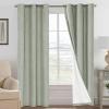 imageHVERSAILTEX Polyester Blackout Curtains 96 Inches Long 100 Absolutely Blackout Elegant Curtains for Bedroom Thermal Insulated Linen Drapes Grommet Curtains with White Liner 2 Panels NaturalSage