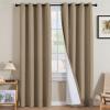 imageHVERSAILTEX Polyester Blackout Curtains 96 Inches Long 100 Absolutely Blackout Elegant Curtains for Bedroom Thermal Insulated Linen Drapes Grommet Curtains with White Liner 2 Panels NaturalHeathered Macchiato