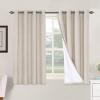 imageHVERSAILTEX Polyester Blackout Curtains 96 Inches Long 100 Absolutely Blackout Elegant Curtains for Bedroom Thermal Insulated Linen Drapes Grommet Curtains with White Liner 2 Panels NaturalNatural