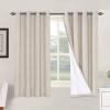 imageHVERSAILTEX Polyester Blackout Curtains 96 Inches Long 100 Absolutely Blackout Elegant Curtains for Bedroom Thermal Insulated Linen Drapes Grommet Curtains with White Liner 2 Panels NaturalNatural