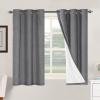 imageHVERSAILTEX Polyester Blackout Curtains 96 Inches Long 100 Absolutely Blackout Elegant Curtains for Bedroom Thermal Insulated Linen Drapes Grommet Curtains with White Liner 2 Panels NaturalGrey