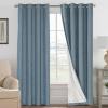imageHVERSAILTEX Polyester Blackout Curtains 96 Inches Long 100 Absolutely Blackout Elegant Curtains for Bedroom Thermal Insulated Linen Drapes Grommet Curtains with White Liner 2 Panels NaturalStone Blue
