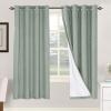 imageHVERSAILTEX Polyester Blackout Curtains 96 Inches Long 100 Absolutely Blackout Elegant Curtains for Bedroom Thermal Insulated Linen Drapes Grommet Curtains with White Liner 2 Panels NaturalGreen Bay