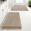 imageHVERSAILTEX Waffle Bath Mat Super Absorbent Boho Bath Mat Non Slip Bath Rugs for Bathroom Floor Machine Washable Dry Fast Bathroom Rugs with Tassels 47 x 17 Plus 17 x 24 Inches GrayIrish Cream