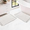 imageHVERSAILTEX Waffle Bath Mat Super Absorbent Boho Bath Mat Non Slip Bath Rugs for Bathroom Floor Machine Washable Dry Fast Bathroom Rugs with Tassels 47 x 17 Plus 17 x 24 Inches GrayIvory White