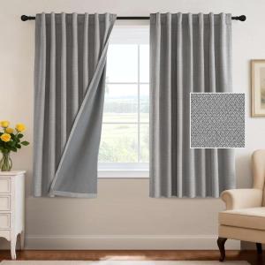 imageHVERSAILTEX 100 Blackout Curtains Back Tab Full Light Blocking Curtain Draperies with Gray Coating Thermal Insulated Window Treatment Set of 2 Panels 52quot W x 84quot L SageDove