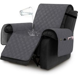 imageHVERSAILTEX 100 Waterproof Recliner Chair Covers Recliner Covers NonSlip Stay in Place Thick Cover for Recliner Chair with Pocket Dog Couch Cover Protector WashableLily Pad 30quotGray