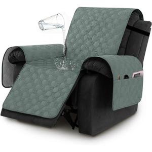 imageHVERSAILTEX 100 Waterproof Recliner Chair Covers Recliner Covers NonSlip Stay in Place Thick Cover for Recliner Chair with Pocket Dog Couch Cover Protector WashableLily Pad 30quotLily Pad