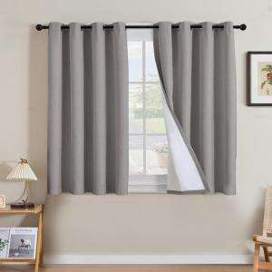 imageHVERSAILTEX Polyester Blackout Curtains 96 Inches Long 100 Absolutely Blackout Elegant Curtains for Bedroom Thermal Insulated Linen Drapes Grommet Curtains with White Liner 2 Panels NaturalHeathered Dove