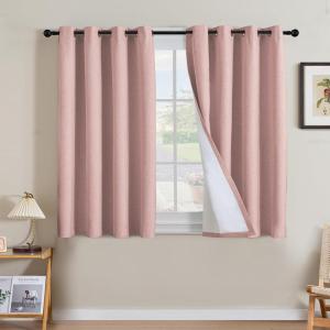 imageHVERSAILTEX Polyester Blackout Curtains 96 Inches Long 100 Absolutely Blackout Elegant Curtains for Bedroom Thermal Insulated Linen Drapes Grommet Curtains with White Liner 2 Panels NaturalHeathered Baby Pink