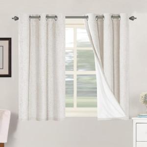 imageHVERSAILTEX Polyester Blackout Curtains 96 Inches Long 100 Absolutely Blackout Elegant Curtains for Bedroom Thermal Insulated Linen Drapes Grommet Curtains with White Liner 2 Panels NaturalIvory