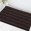 imageHVERSAILTEX Navy Blue Bathroom Rugs 2 Piece Bath Mat Set SlipResistant Extra Absorbent Soft and Fluffy Striped Chenille Bath Rugs Floor Mats Dry Fast Machine Washable 20quot x 32quot17quot x 24quotChocolate