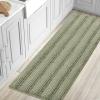 imageHVERSAILTEX Navy Blue Bathroom Rugs 2 Piece Bath Mat Set SlipResistant Extra Absorbent Soft and Fluffy Striped Chenille Bath Rugs Floor Mats Dry Fast Machine Washable 20quot x 32quot17quot x 24quotEucalyptus Green