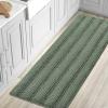 imageHVERSAILTEX Navy Blue Bathroom Rugs 2 Piece Bath Mat Set SlipResistant Extra Absorbent Soft and Fluffy Striped Chenille Bath Rugs Floor Mats Dry Fast Machine Washable 20quot x 32quot17quot x 24quotGreen Bay
