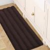 imageHVERSAILTEX Navy Blue Bathroom Rugs 2 Piece Bath Mat Set SlipResistant Extra Absorbent Soft and Fluffy Striped Chenille Bath Rugs Floor Mats Dry Fast Machine Washable 20quot x 32quot17quot x 24quotChocolate