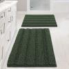 imageHVERSAILTEX Navy Blue Bathroom Rugs 2 Piece Bath Mat Set SlipResistant Extra Absorbent Soft and Fluffy Striped Chenille Bath Rugs Floor Mats Dry Fast Machine Washable 20quot x 32quot17quot x 24quotBronze Green