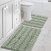 imageHVERSAILTEX Navy Blue Bathroom Rugs 2 Piece Bath Mat Set SlipResistant Extra Absorbent Soft and Fluffy Striped Chenille Bath Rugs Floor Mats Dry Fast Machine Washable 20quot x 32quot17quot x 24quotSage