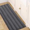 imageHVERSAILTEX Navy Blue Bathroom Rugs 2 Piece Bath Mat Set SlipResistant Extra Absorbent Soft and Fluffy Striped Chenille Bath Rugs Floor Mats Dry Fast Machine Washable 20quot x 32quot17quot x 24quotGrey