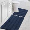 imageHVERSAILTEX Navy Blue Bathroom Rugs 2 Piece Bath Mat Set SlipResistant Extra Absorbent Soft and Fluffy Striped Chenille Bath Rugs Floor Mats Dry Fast Machine Washable 20quot x 32quot17quot x 24quotNavy