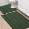 imageHVERSAILTEX Navy Blue Bathroom Rugs 2 Piece Bath Mat Set SlipResistant Extra Absorbent Soft and Fluffy Striped Chenille Bath Rugs Floor Mats Dry Fast Machine Washable 20quot x 32quot17quot x 24quotBronze Green
