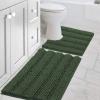 imageHVERSAILTEX Navy Blue Bathroom Rugs 2 Piece Bath Mat Set SlipResistant Extra Absorbent Soft and Fluffy Striped Chenille Bath Rugs Floor Mats Dry Fast Machine Washable 20quot x 32quot17quot x 24quotBronze Green