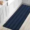 imageHVERSAILTEX Navy Blue Bathroom Rugs 2 Piece Bath Mat Set SlipResistant Extra Absorbent Soft and Fluffy Striped Chenille Bath Rugs Floor Mats Dry Fast Machine Washable 20quot x 32quot17quot x 24quotNavy
