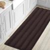 imageHVERSAILTEX Navy Blue Bathroom Rugs 2 Piece Bath Mat Set SlipResistant Extra Absorbent Soft and Fluffy Striped Chenille Bath Rugs Floor Mats Dry Fast Machine Washable 20quot x 32quot17quot x 24quotChocolate