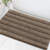 imageHVERSAILTEX Navy Blue Bathroom Rugs 2 Piece Bath Mat Set SlipResistant Extra Absorbent Soft and Fluffy Striped Chenille Bath Rugs Floor Mats Dry Fast Machine Washable 20quot x 32quot17quot x 24quotTaupe Brown