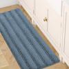 imageHVERSAILTEX Navy Blue Bathroom Rugs 2 Piece Bath Mat Set SlipResistant Extra Absorbent Soft and Fluffy Striped Chenille Bath Rugs Floor Mats Dry Fast Machine Washable 20quot x 32quot17quot x 24quotStone Blue
