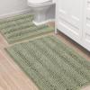 imageHVERSAILTEX Navy Blue Bathroom Rugs 2 Piece Bath Mat Set SlipResistant Extra Absorbent Soft and Fluffy Striped Chenille Bath Rugs Floor Mats Dry Fast Machine Washable 20quot x 32quot17quot x 24quotEucalyptus Green
