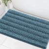 imageHVERSAILTEX Navy Blue Bathroom Rugs 2 Piece Bath Mat Set SlipResistant Extra Absorbent Soft and Fluffy Striped Chenille Bath Rugs Floor Mats Dry Fast Machine Washable 20quot x 32quot17quot x 24quotTurquoise Blue